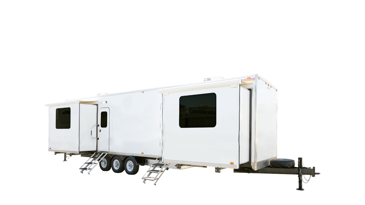 2EC 40ft Super 2 Room Cast Trailer with Slide Outs Exterior